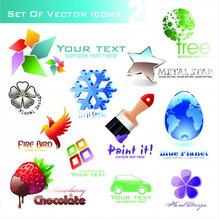 free vector Cool threedimensional crystal effect icon vector 2